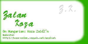 zalan koza business card